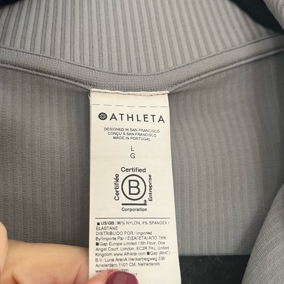 Athleta Flurry Seamless Henley Women's Light Gray Snap-Up Long Sleeve Top🔥NWOT - Picture 3 of 12